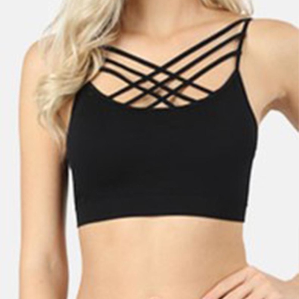 TRIPLE CROSS BRALETTE W/PADS S/M;L/XL;1X/2XL;2XL/3XL - Picture 2 of 7